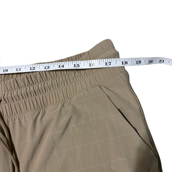 Athleta Taupe Brooklyn Textured Jogger Windowpane Plaid • Size 16 - Picture 6 of 7